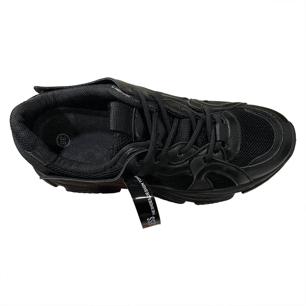 ustyle Γυναικεία sneakers αθλητικά παπούτσια με χοντρή σόλα Μαύρο US-9173