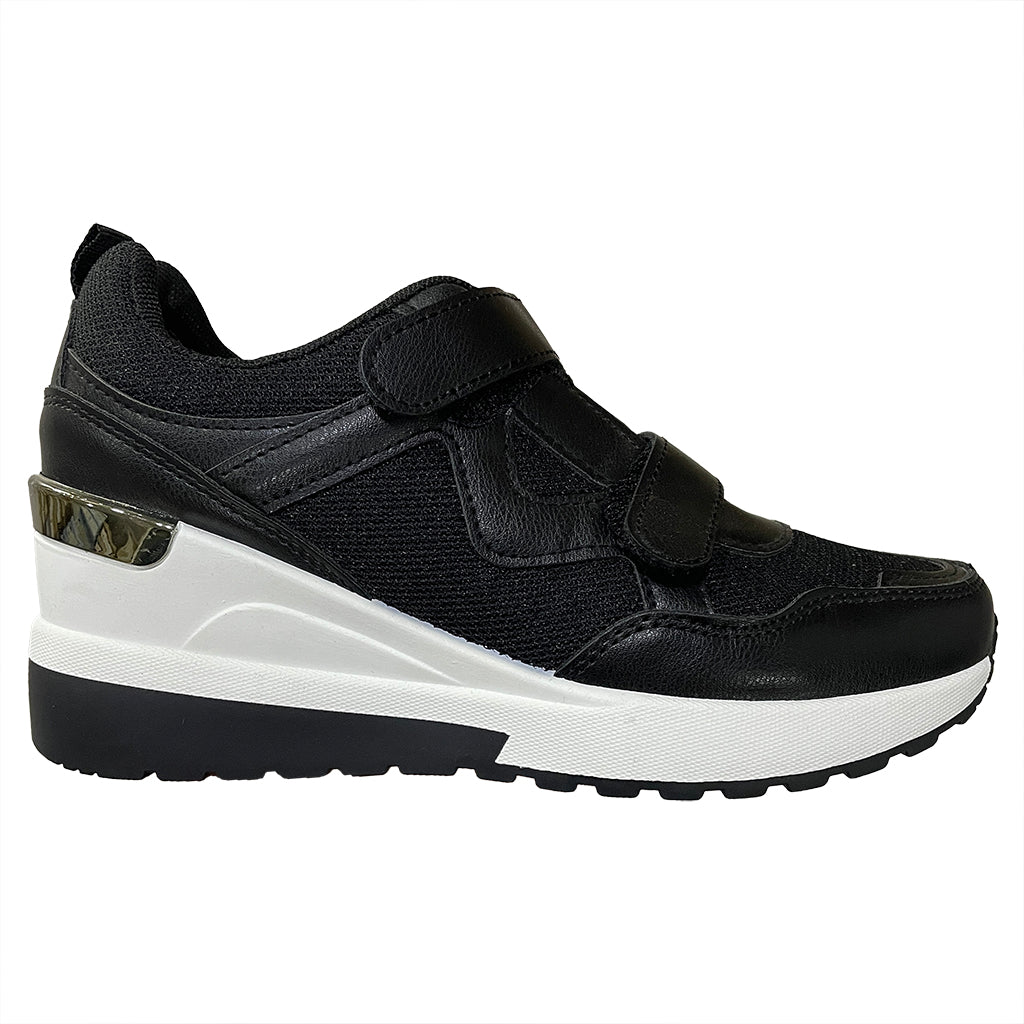 Γυναικεία sneakers αθλητικά παπούτσια με πλατφόρμα Μαύρο US-1330
