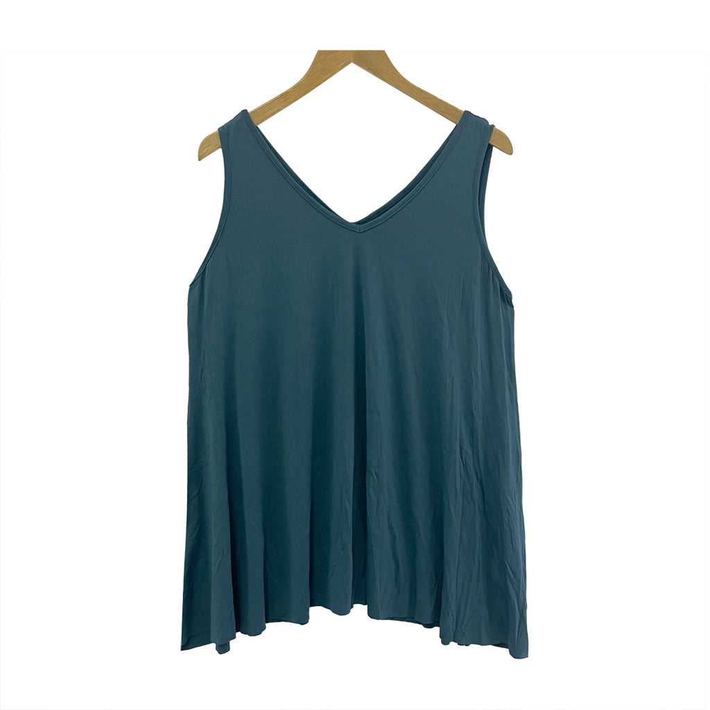 ustyle Γυναικεία μπλούζα τιράντες Plus-sized μονόχρωμη 195538 Μπλε Indigo One Size
