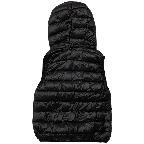 Κοριτσίστικο μπουφάν αμάνικο γιλέκο με κουκούλα US-3806 μαύρο