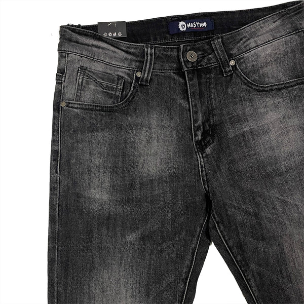 Ανδρικό παντελόνι τζιν ίσια γραμμή ελαστικό US-8250-3 μαύρο/γκρι