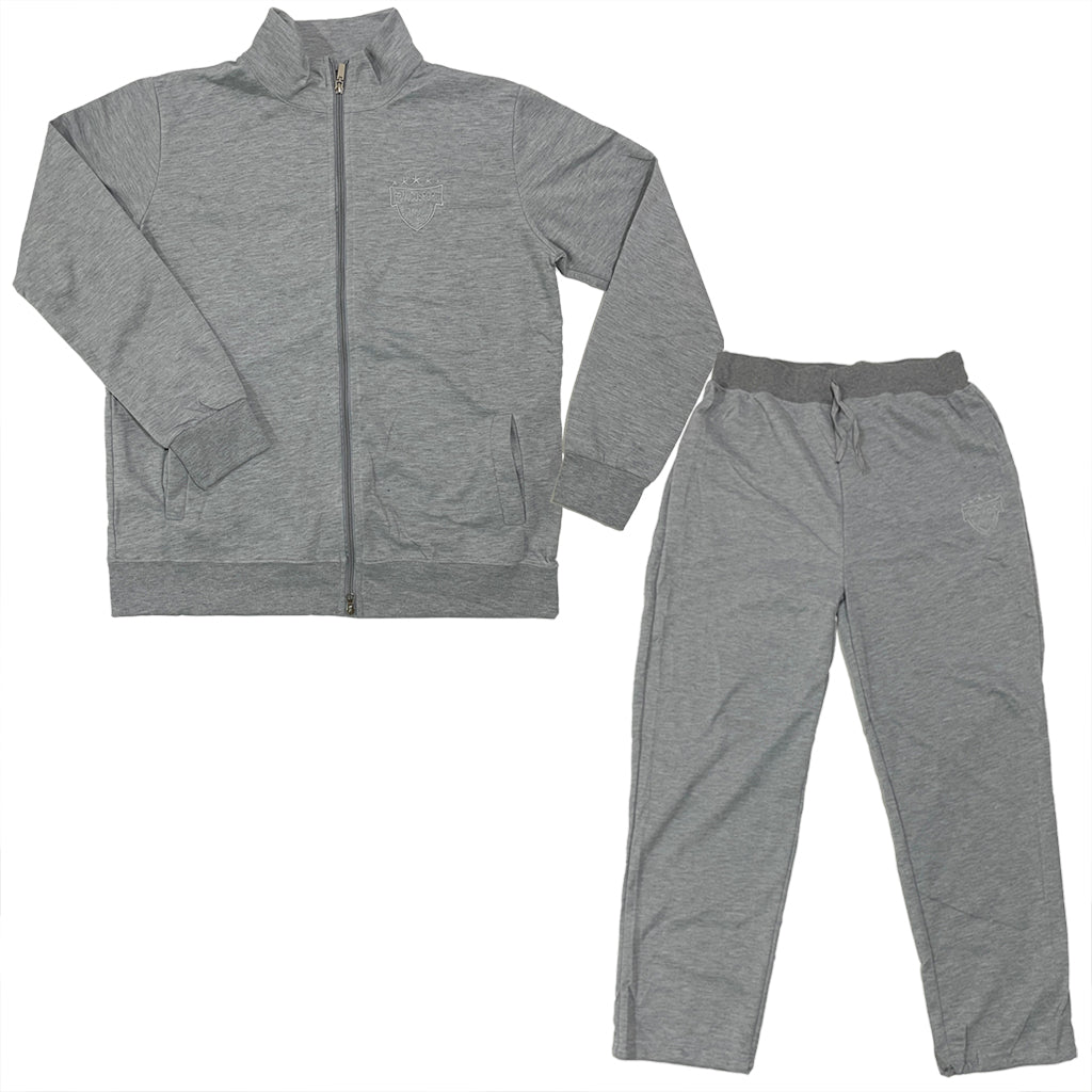 Ustyle Ανδρικό σετ φόρμας ζακέτα+Παντελόνι χωρίς κουκούλα light grey US-1003