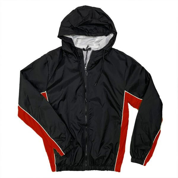 Ustyle Ανδρικό σετ φόρμας αντιανεμικό ζακέτα με κουκούλα+Παντελόνι jogger Κόκκινο/Μαύρο US-01037