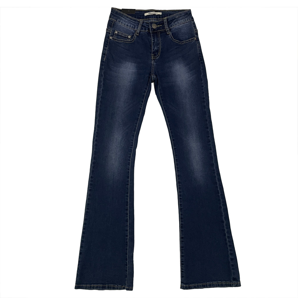 ustyle Γυναικείο παντελόνι τζιν καμπάνα με ελαστικότητα μπλε US-Y-8267