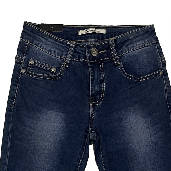 ustyle Γυναικείο παντελόνι τζιν καμπάνα με ελαστικότητα μπλε US-Y-8267