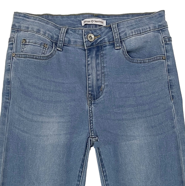 Γυναικείο παντελόνι τζιν καμπάνα ελατικό light blue US-ZA-2129