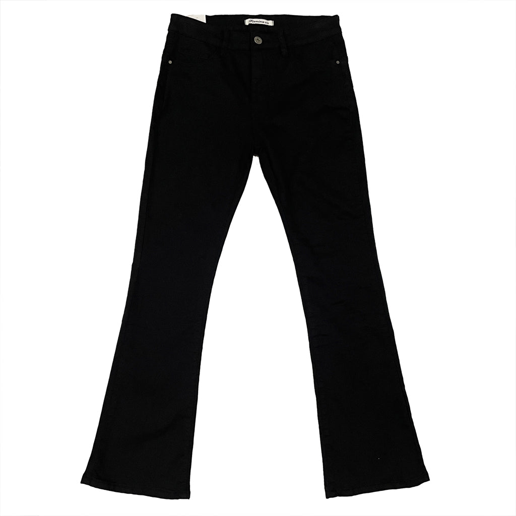 ustyle Γυναικείο παντελόνι τζιν καμπάνα ελαστικό σε μαύρο US-Y-8951