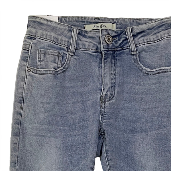ustyle Γυναικείο παντελόνι τζιν καμπάνα σκισμένα στα μπατζάκια light blue US-ML-2815