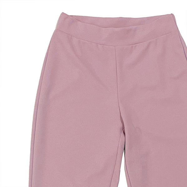 Γυναικείο παντελόνι υφασμάτινο καμπάνα ελαστικό ροζ US-78903