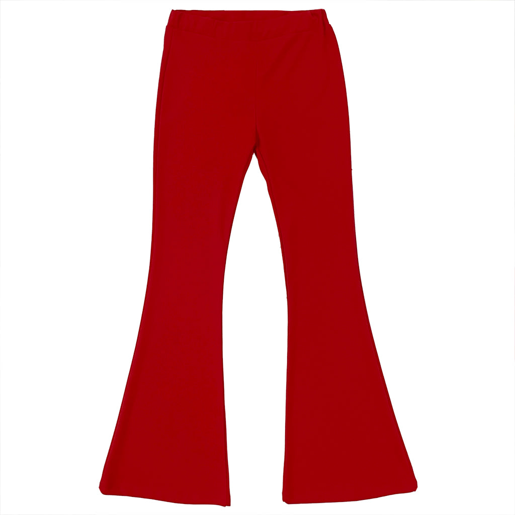 Γυναικείο παντελόνι υφασμάτινο καμπάνα ελαστικό κόκκινο US-5648
