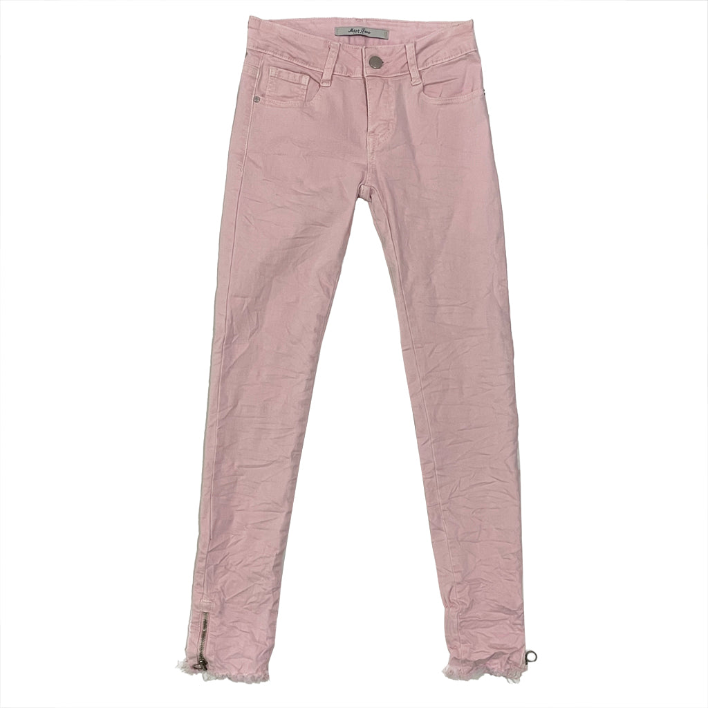 Γυναικείο τζιν παντελόνι SKINNY με φερμουάρ στα μπατζάκια Ροζ US-F-5020
