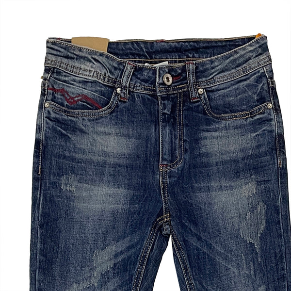 ustyle Γυναικείο τζιν παντελόνι σωλήνας ελαστικό μπλε US-R-0390