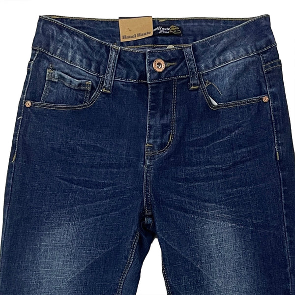 ustyle Γυναικείο τζιν παντελόνι σωλήνας ελαστικό μπλε US-81109