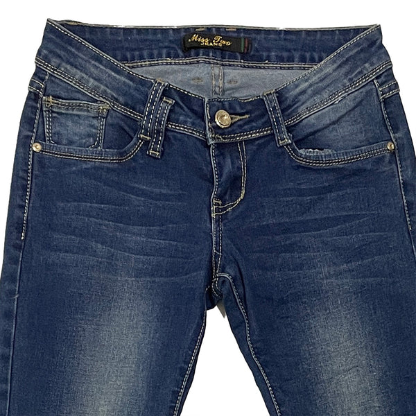 ustyle Γυναικείο τζιν παντελόνι σωλήνας χαμηλόμεσο μπλε US-FX-0303