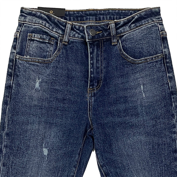 ustyle Γυναικείο τζιν παντελόνι ψηλόμεσο μπλε US-H-8983