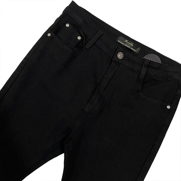 ustyle Γυναικείο παντελόνι τζιν καμπάνα ελαστικό μαύρο US-AL-716