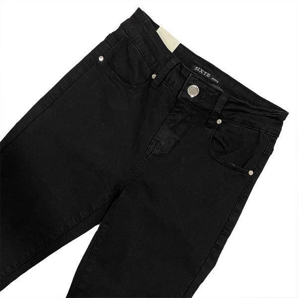 ustyle Γυναικείο τζιν παντελόνι με σκισίματα στα γόνατα μαύρο US-ZH-6709