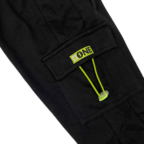 ustyle Αγορίστικο παντελόνι φόρμας με πλαϊνή τσέπη μαύρο SP-5490
