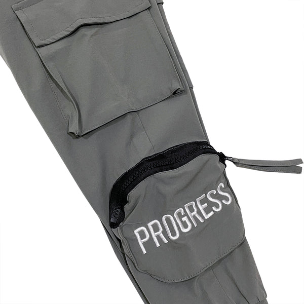 Κοριτσίστικο παντελόνι φόρμα cargo με πλαϊνές τσέπες σε χακί D-691