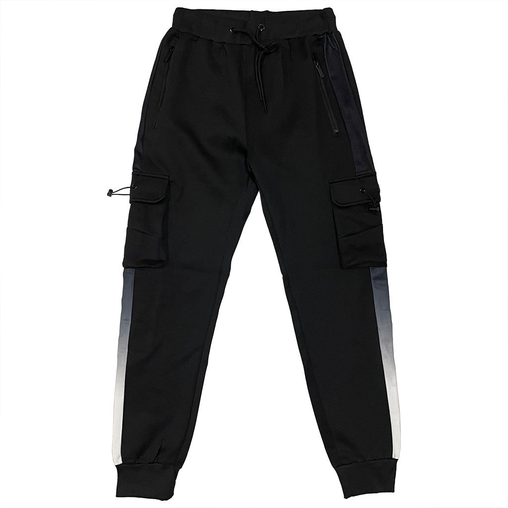 Ustyle Ανδρικό παντελόνι φόρμας joggers σε στυλ cargo με πλαϊνές τσέπες Μαύρο US-776
