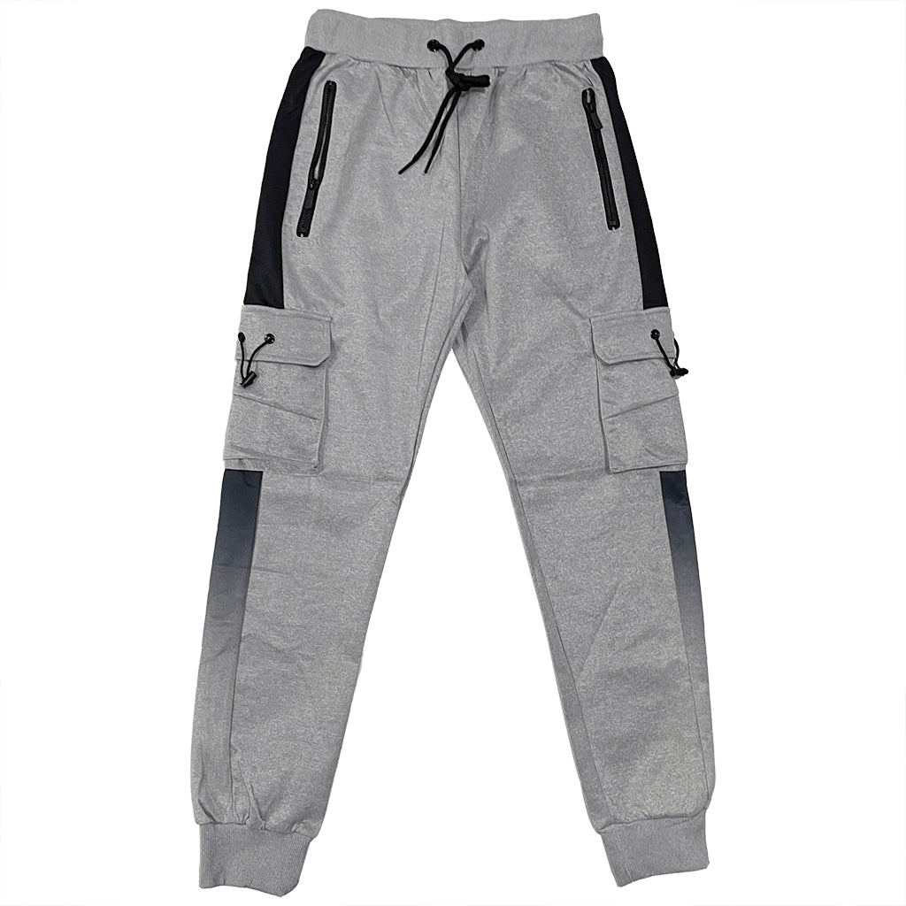 Ανδρικό παντελόνι φόρμας joggers σε στυλ cargo με πλαϊνές τσέπες Γκρι US-776