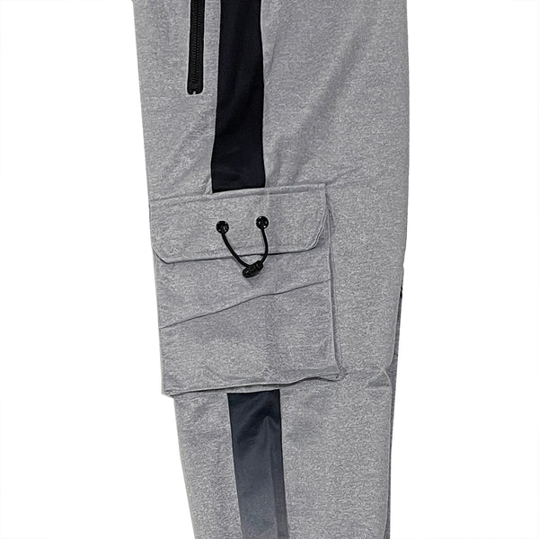 Ustyle Ανδρικό παντελόνι φόρμας joggers σε στυλ cargo με πλαϊνές τσέπες Γκρι US-776