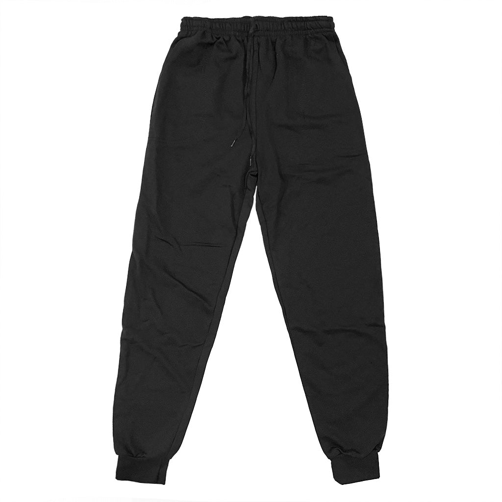 Ανδρικό παντελόνι φόρμας 100% βαμβακερό με λάστιχο στα μπατζάκια μαύρο US-8974