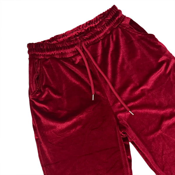 Γυναικεία φόρμα παντελόνι βελουτέ με λάστιχο US-8656 Κόκκινο