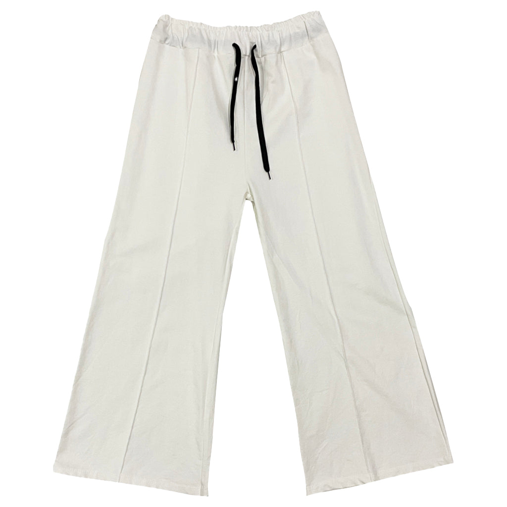 Γυναικεία φόρμα παντελόνι βαμβακερό καμπάνα US-72093 Λευκό