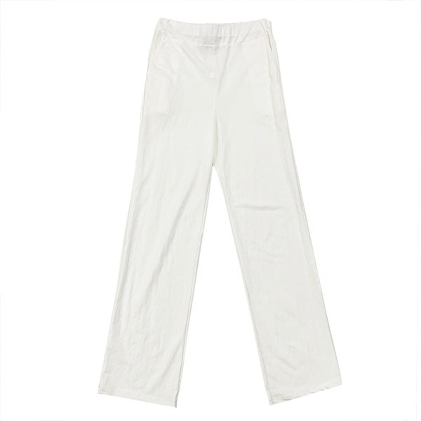 Γυναικείο σετ φόρμας μπλούζα κοντή με Παντελόνι ίσια γραμμή Λευκό US-77349