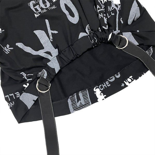 Γυναικείο σετ φόρμας μπλούζα με Παντελόνι με εκτύπωση σχέδια Μαύρο US-89232