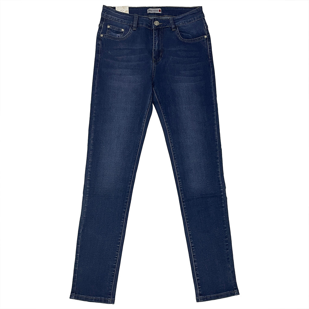 ustyle Γυναικείο τζιν παντελόνι ελαστικό μπλε US-A-2562