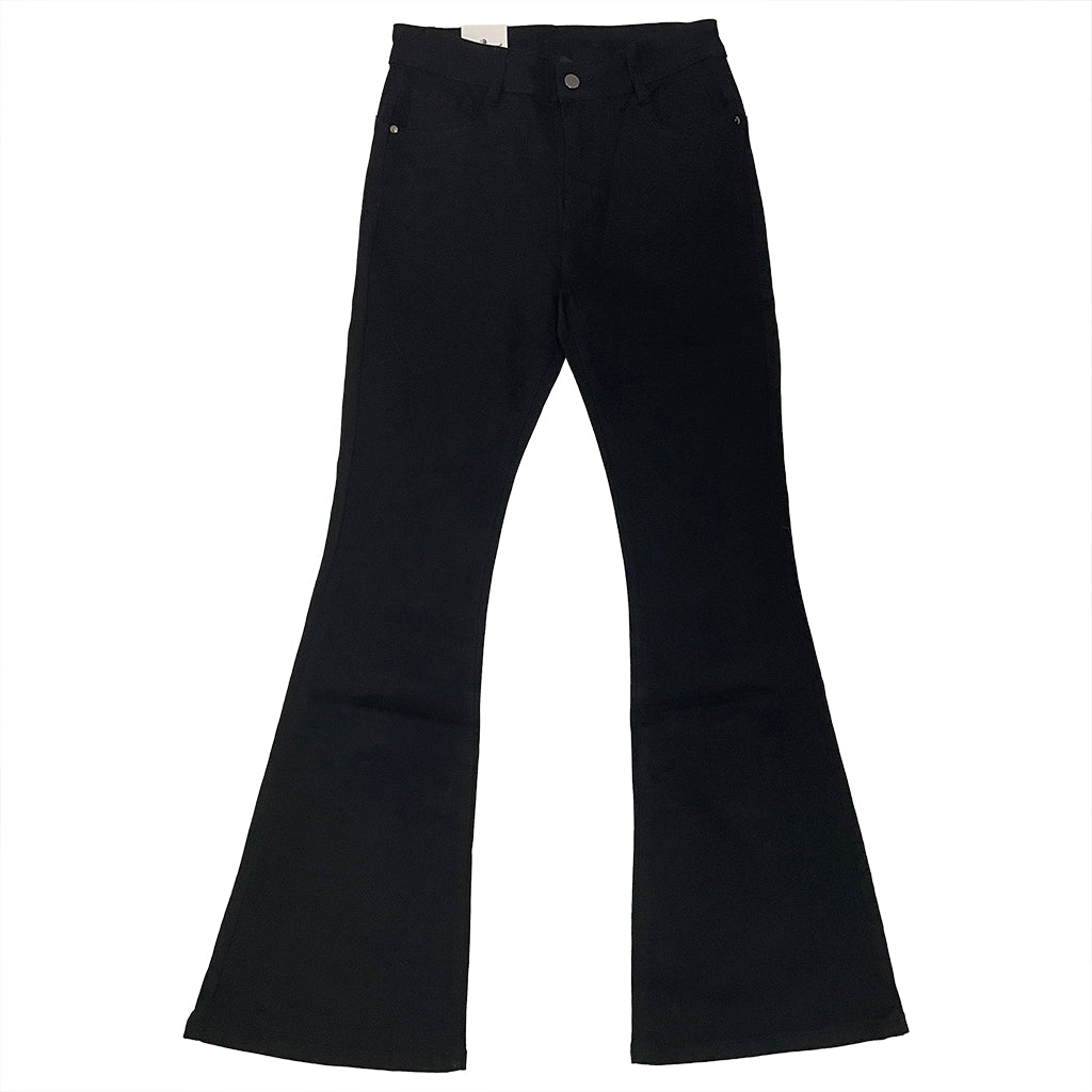ustyle Γυναικείο παντελόνι τζιν καμπάνα ελαστικό PUSH-UP μαύρο US-MG-2990