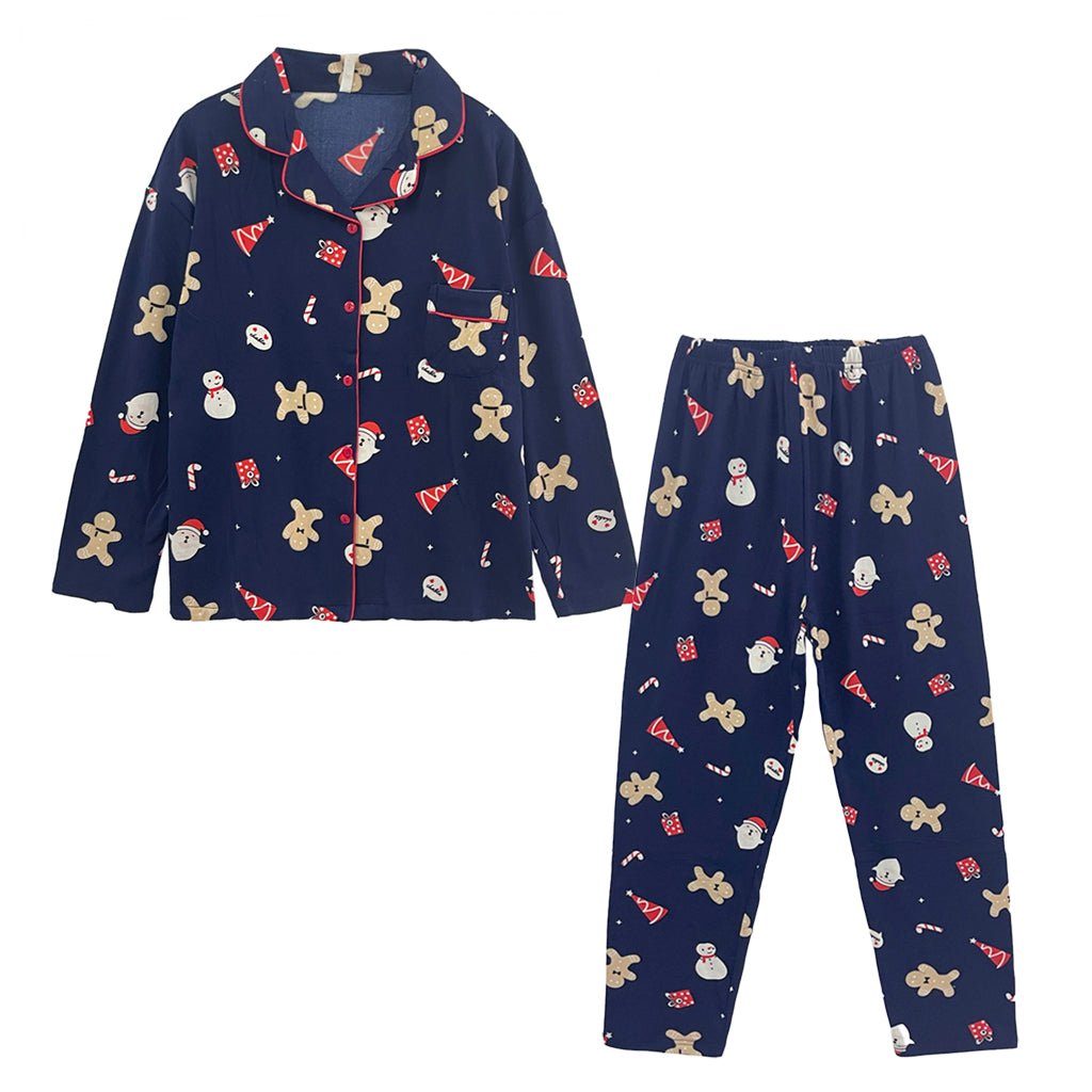 Ustyle Γυναικεία σετ πιτζάμας χειμωνιάτικα με fleece GSP-1568 Μπλε