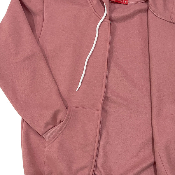 ustyle Γυναικεία ζακέτα βαμβακερό με κουκούλα US-2218 Ροζ