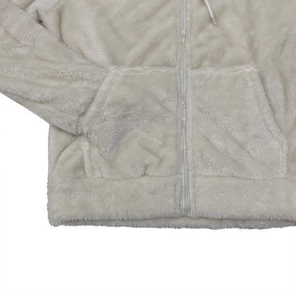 ustyle Γυναικεία γούνινη ζακέτα με κουκούλα US-21460 Λευκό