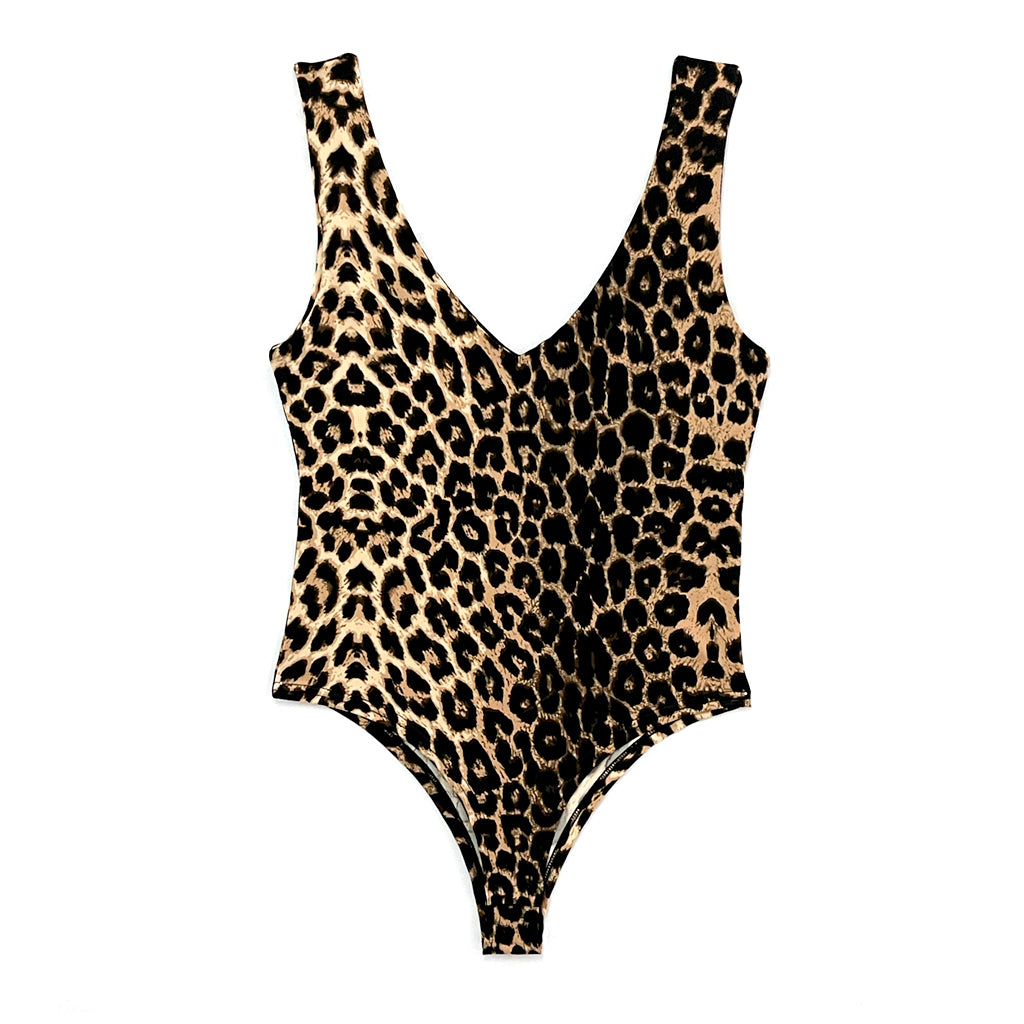 Ustyle Γυναικεία κορμάκια ελαστικά με τιράντες animal print λεοπάρ GK-66918