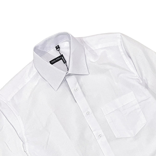 Ανδρικό πουκάμισο μακρυμάνικο με τσέπη US-98349 Λευκό