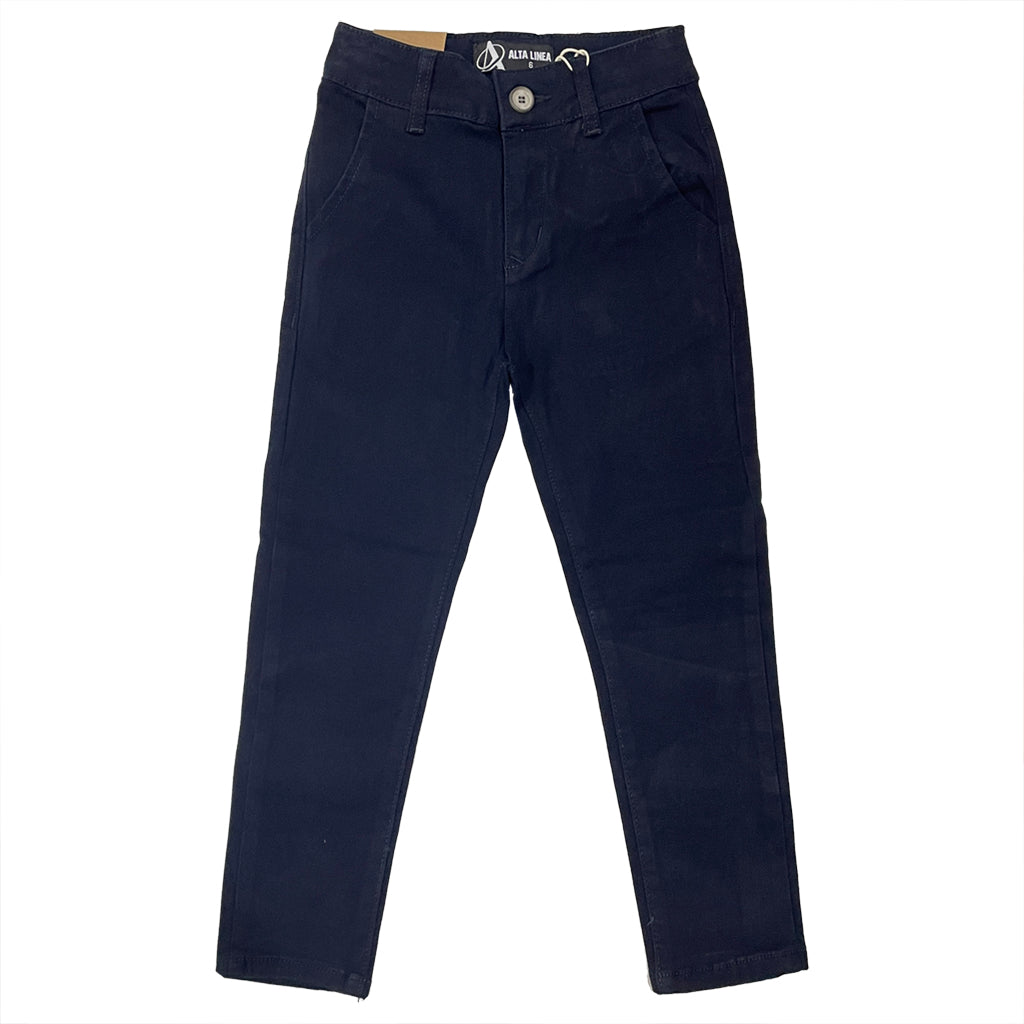 Αγορίστικο υφασμάτινο παντελόνι chinos US-89018 σε μπλε χρώμα
