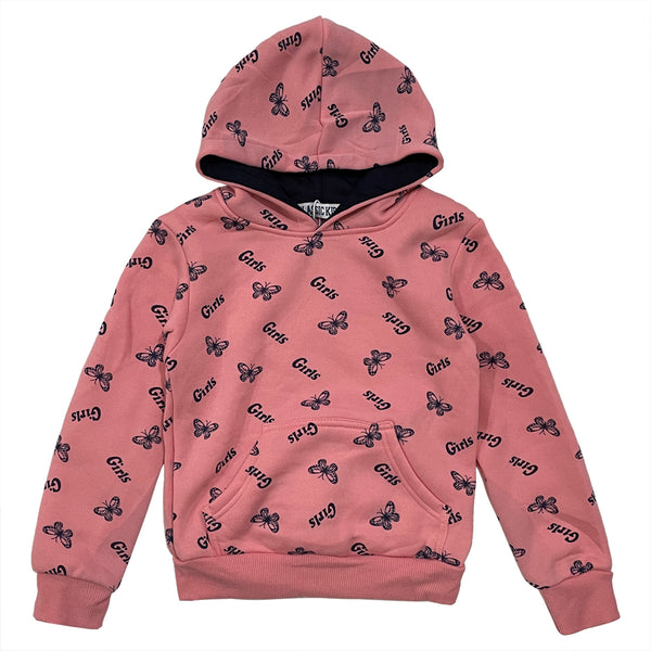 ustyle Κοριτσίστικο σετ φόρμας με fleece φούτερ ροζ με παντελόνι jogger μπλε US-50958