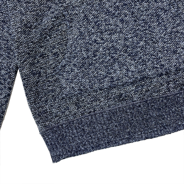 Ανδρική πλεκτή μπλούζα μακρυμάνικη με επένδυση γούνα Μπλε US-58158