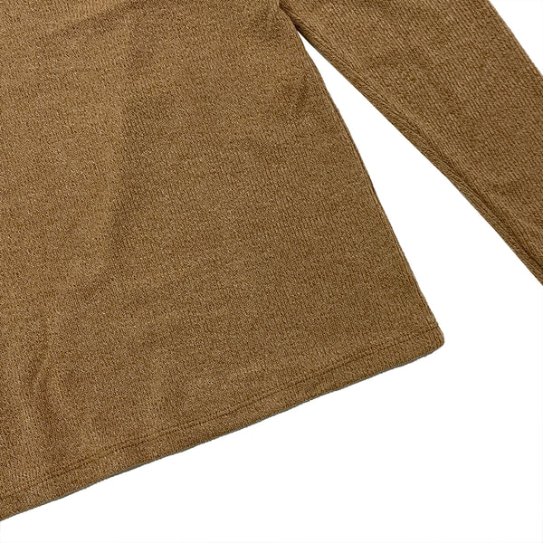 Ανδρική πλεκτή μπλούζα με διακοσμητικά κουμπάκια καφέ US-16518