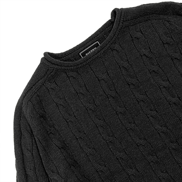Ανδρική πλεκτή μπλούζα με ανάγλυφα Μαύρο US-5318