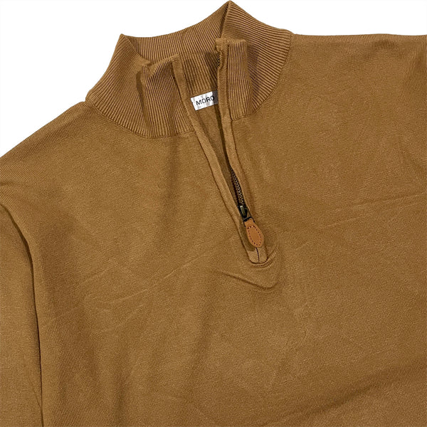 Ανδρική μάλλινη μπλούζα μακρυμάνικη με φερμουάρ στο γιακά ταμπά US-80088