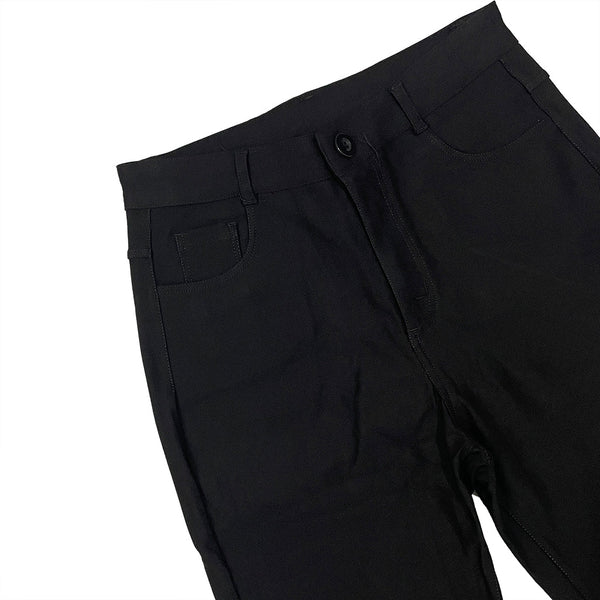 ustyle Γυναικείο κολάν παντελόνι ελαστικό κλείσιμο με φερμουάρ και κουμπί μαύρο US-232-00238