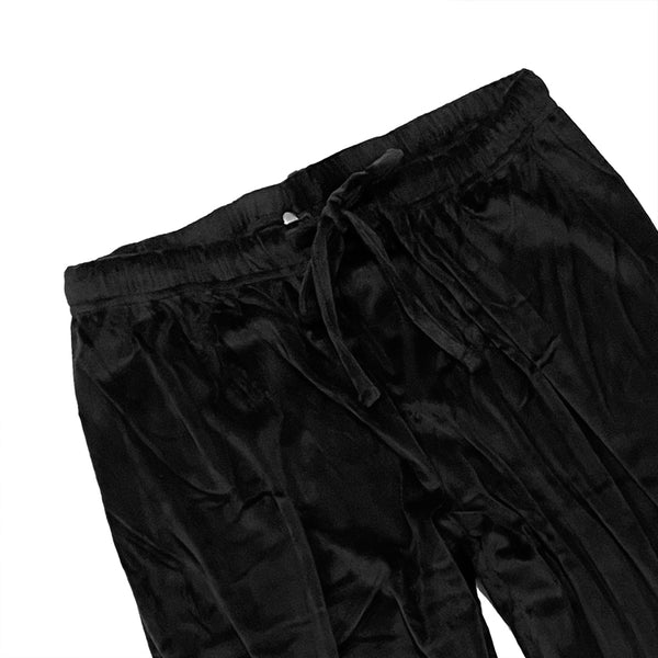 Γυναικεία βελούδινη φόρμα παντελόνι χωρίς τσέπη US-23-737 Μαύρο