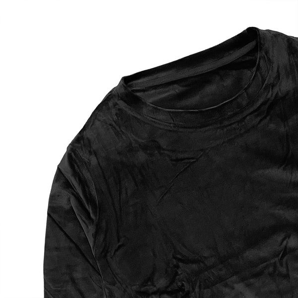 Γυναικεία βελούδινη μπλούζα μακρυμάνικη μαύρο US-23-392