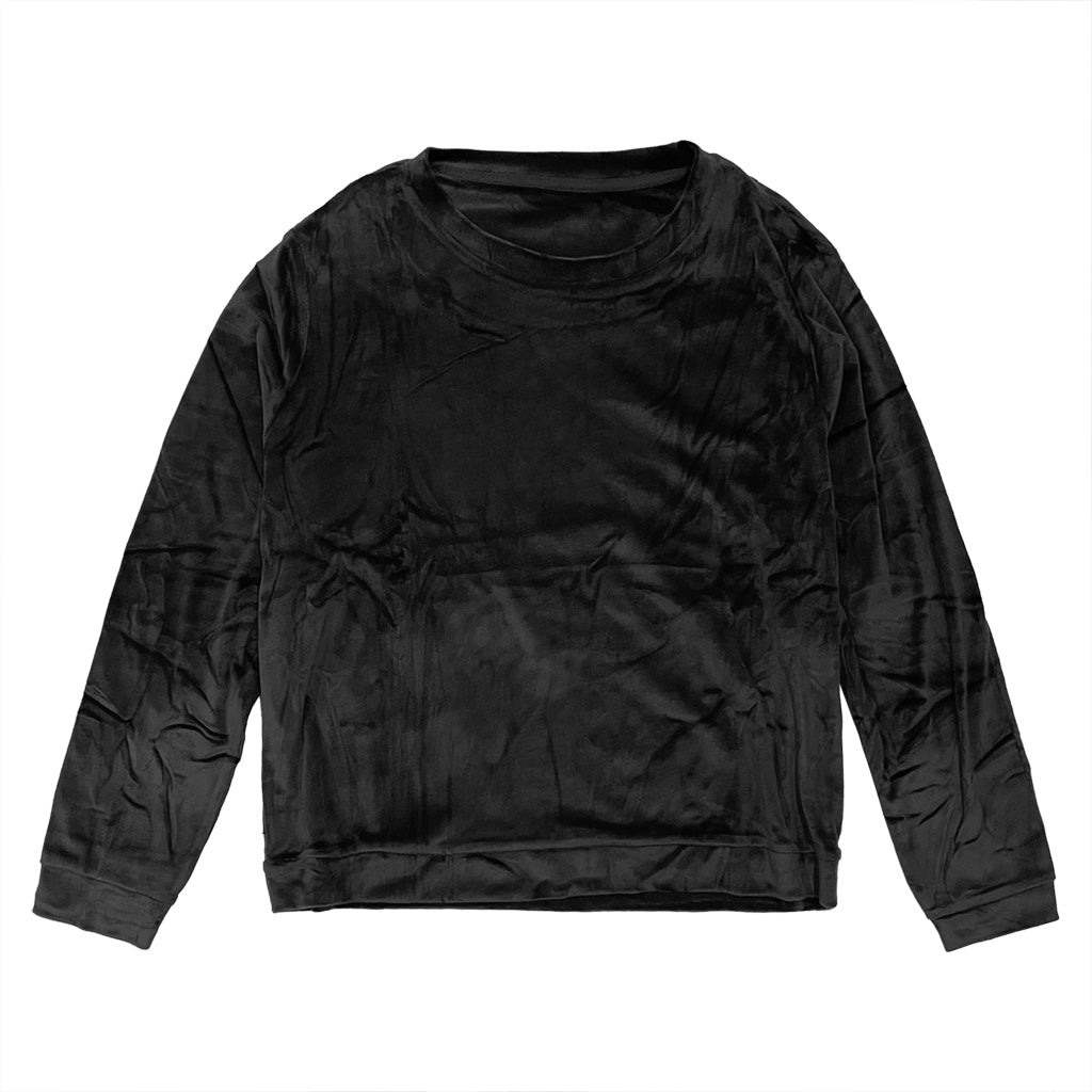 Γυναικεία βελούδινη μπλούζα μακρυμάνικη μαύρο US-23-392