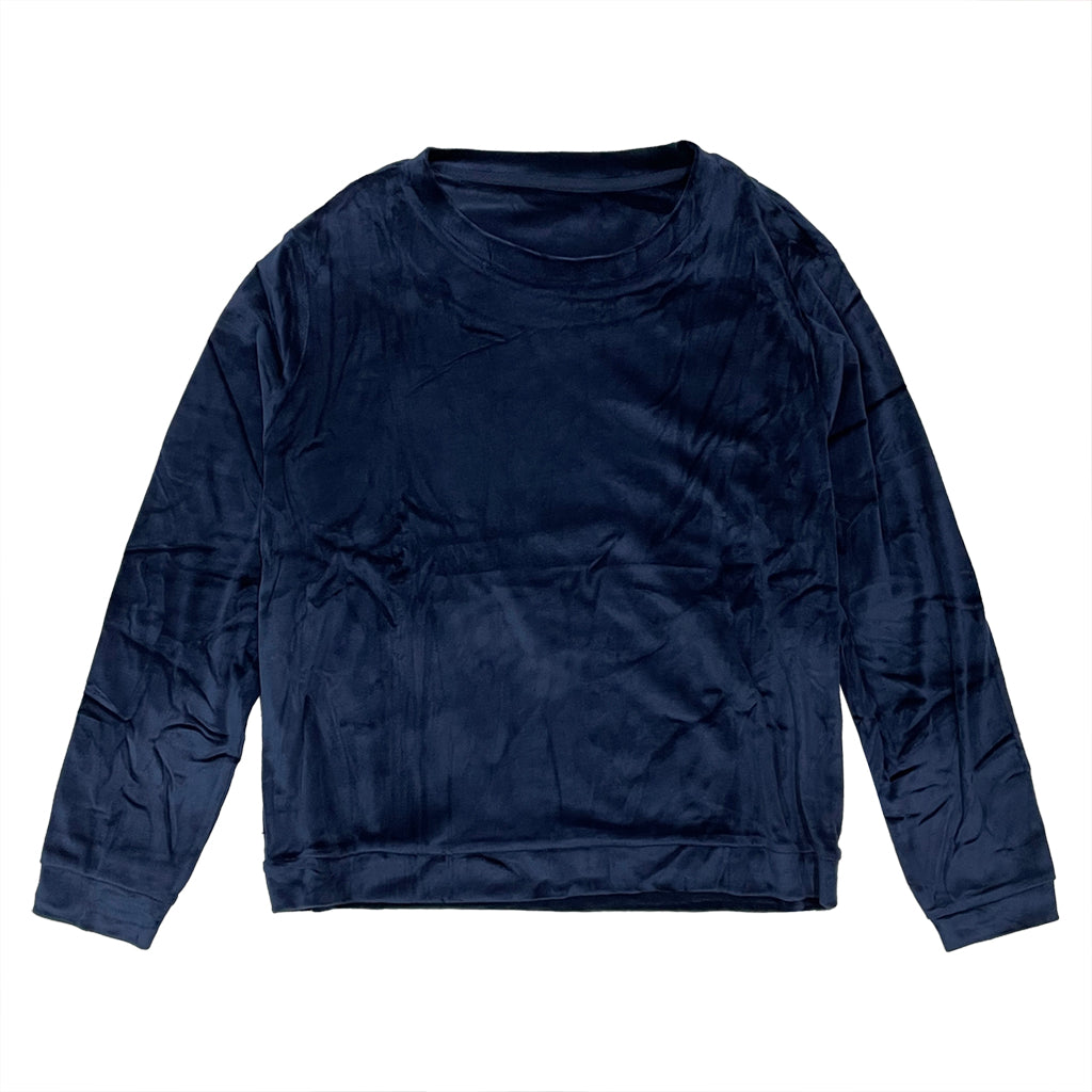 ustyle Γυναικεία βελούδινη μπλούζα μακρυμάνικη Μπλε US-23-392