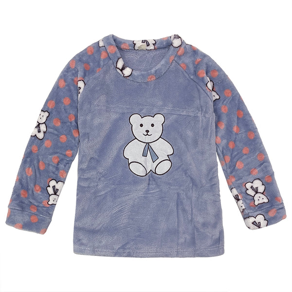 Κοριτσίστικο σετ πιτζάμας FLEECE με αρκουδάκι US-90698 Μπλε
